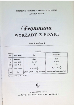 Feynmana wykłady z fizyki Tom II Część I