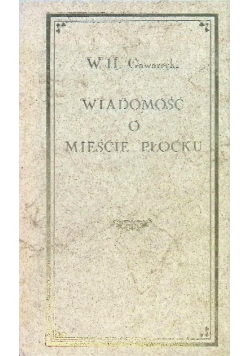Wiadomość o mieście Płocku
