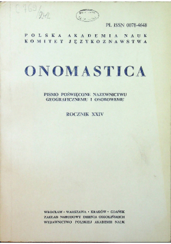Onomastica rocznik XXIV
