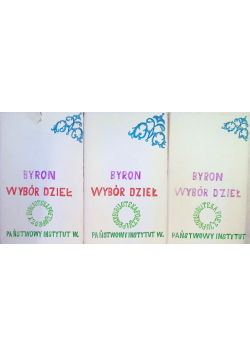 Byron Wybór Dzieł Tom 1 do 3