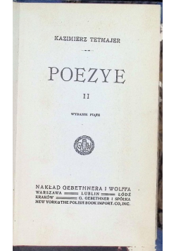 Tetmajer Poezye Tom II 1914 r.