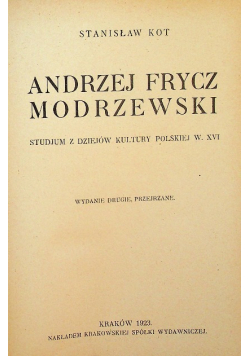 Andrzej Frycz Modrzewski 1923 r.