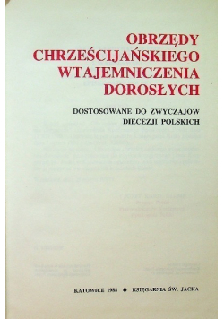 Obrzędy chrześcijańskiego wtajemniczenia dorosłych