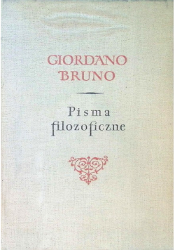 Bruno Pisma filozoficzne