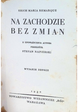 Na zachodzie bez zmian 1930 r.