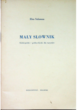 Mały słownik fińsko polski i polsko fiński
