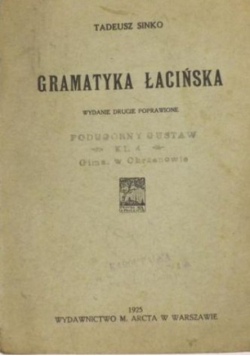 Gramatyka Łacińska  1925 r.