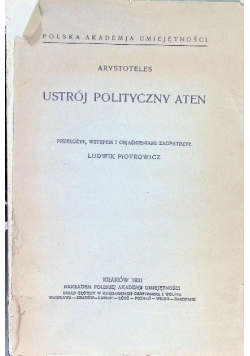 Ustrój polityczny Aten 1931 r.