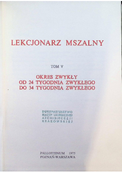 Lekcjonarz mszalny Tom V