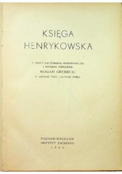 Księga henrykowska 1949 r.