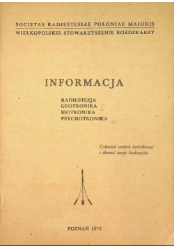 Informacja radiestezja geotronika biotronika psychotronika