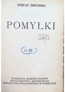 Pomyłki 1923 r.