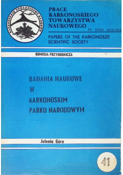 Badania naukowe w karkonoskim parku narodowym Nr 41 / 84