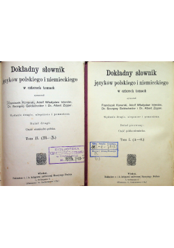 Dokładny słownik języków polskiego i niemieckiego w czterech tomach Tom 1 i 2 około 1913r