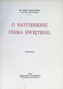 O natchnieniu pisma Świętego 1930 r.