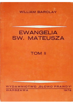 Ewangelia św. Mateusza Tom II