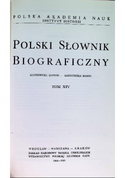 Polski słownik biograficzny Tom XIV