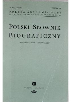 Polski Słownik Biograficzny Zeszyt 158