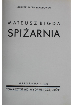 Spiżarnia 1933 r.