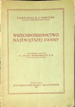 Wszechpośrednictwo Najświętszej Panny 1928 r.