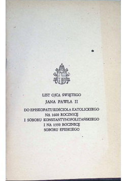 List ojca świętego do episkopatu kościoła katolickiego