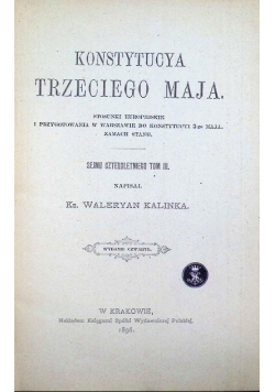 Konstytucya Trzeciego Maja Tom III 1896 r.