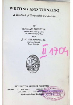 Writing And Thinking 1931 r.