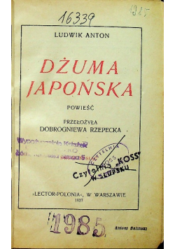 Dżuma japońska 1927 r.