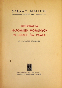 Motywacja napomnień moralnych w listach Św Pawła