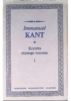 Krytyka czystego rozumu Tom I