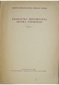 Gramatyka Historyczna języka czeskiego Część I