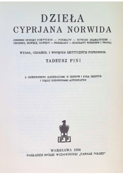Dzieła Cyprjana Norwida 1934 r.