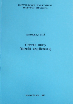 Główne nurty filozofii współczesnej