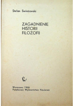 Zagadnienie historii filozofii