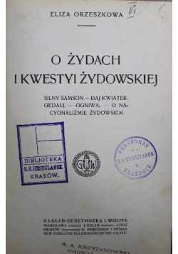O żydach i kwestyi żydowskiej 1913 r.