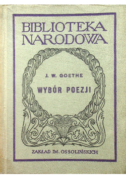 Goethe Wybór poezji