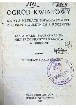 Ogród kwiatowy 1927 r.