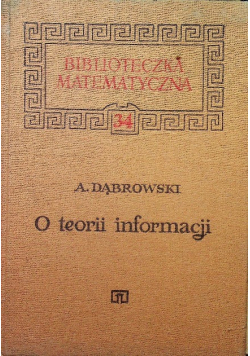 O teorii informacji Tom 34