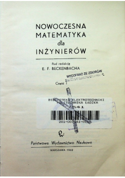 Nowoczesna matematyka dla inżynierów Część 1