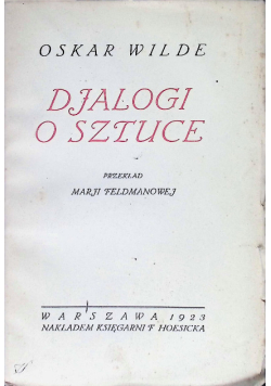 Djalogi o sztuce, 1923 r.