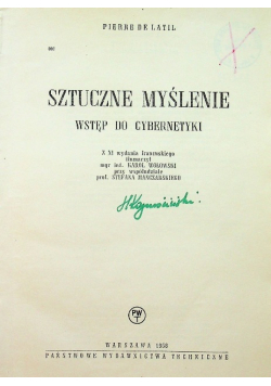 Sztuczne myślenie Wstęp do cybernetyki