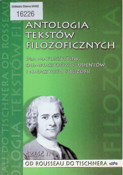 Antologia tekstów filozoficznych Część II