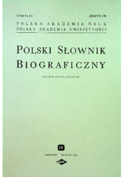 Polski słownik biograficzny Zeszyt 170