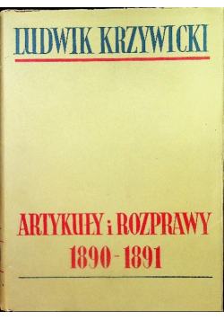 Artykuły i rozprawy 1890 - 1891