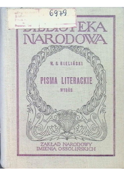Bieliński Pisma literackie