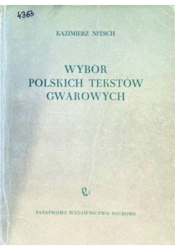 Wybór polskich tekstów gwarowych