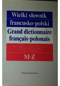 Wielki słownik francusko polski M - Z
