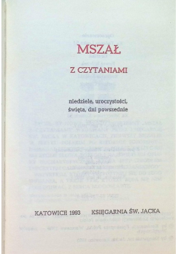 Mszał z czytaniami
