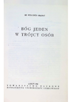 Bóg jeden w trójcy osób