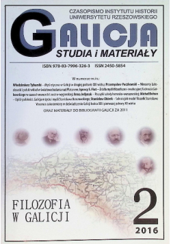 Galicja Studia I Materiały Filozofia W Galicji Tom 2 2016